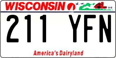 WI license plate 211YFN