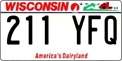 WI license plate 211YFQ