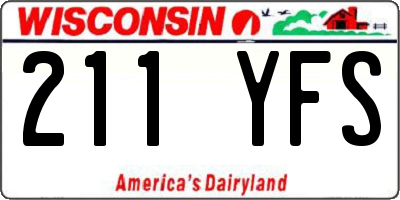 WI license plate 211YFS