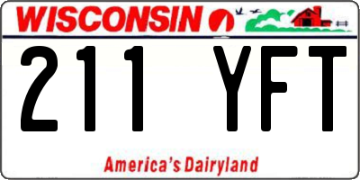 WI license plate 211YFT