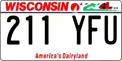 WI license plate 211YFU