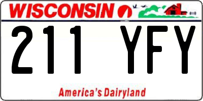 WI license plate 211YFY