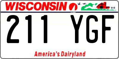 WI license plate 211YGF