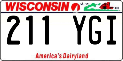 WI license plate 211YGI