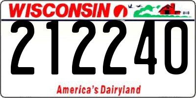 WI license plate 212240