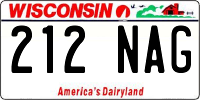 WI license plate 212NAG