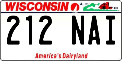 WI license plate 212NAI