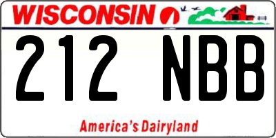 WI license plate 212NBB