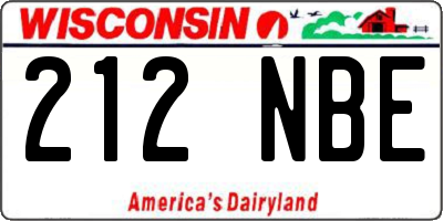 WI license plate 212NBE