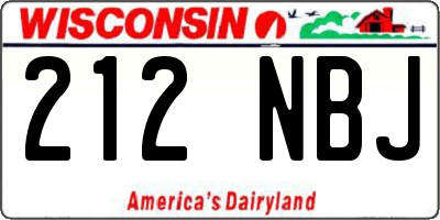 WI license plate 212NBJ