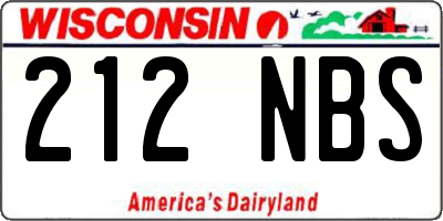 WI license plate 212NBS