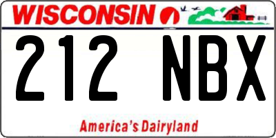 WI license plate 212NBX