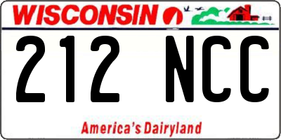 WI license plate 212NCC