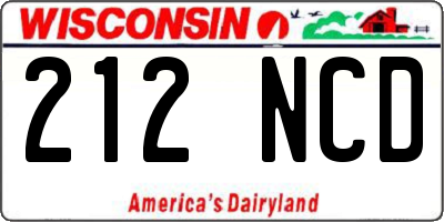 WI license plate 212NCD