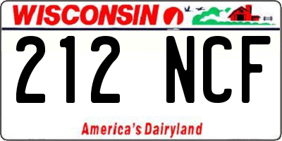 WI license plate 212NCF