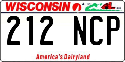 WI license plate 212NCP