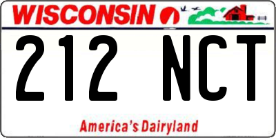 WI license plate 212NCT