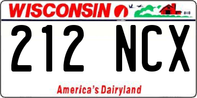 WI license plate 212NCX