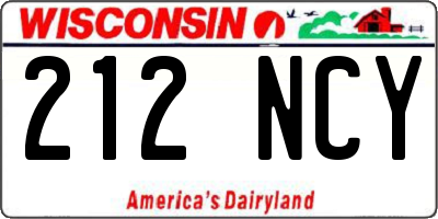 WI license plate 212NCY