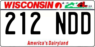 WI license plate 212NDD