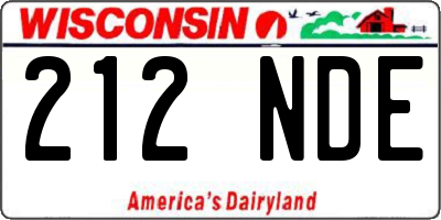 WI license plate 212NDE