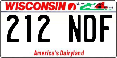 WI license plate 212NDF
