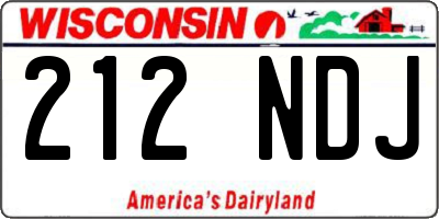 WI license plate 212NDJ