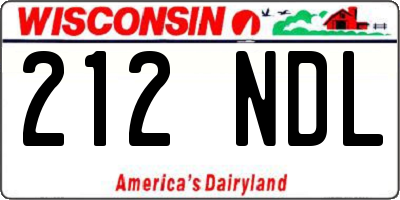 WI license plate 212NDL