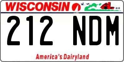 WI license plate 212NDM