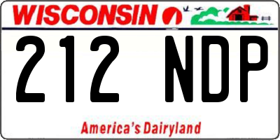 WI license plate 212NDP