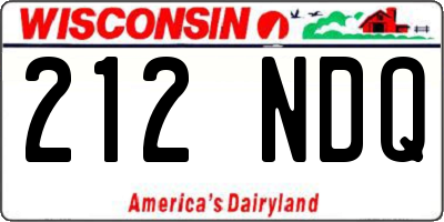 WI license plate 212NDQ