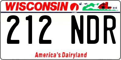 WI license plate 212NDR
