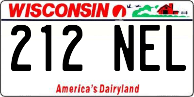 WI license plate 212NEL