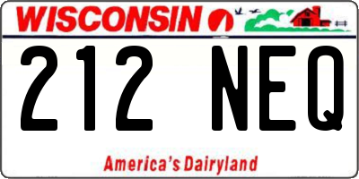 WI license plate 212NEQ