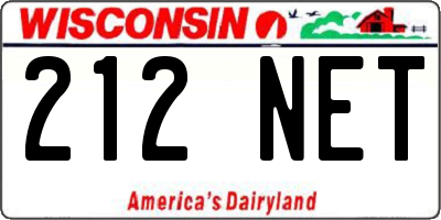 WI license plate 212NET