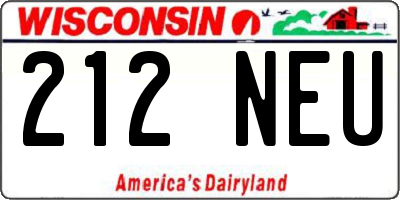 WI license plate 212NEU