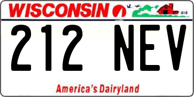 WI license plate 212NEV