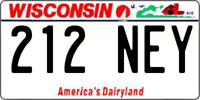 WI license plate 212NEY