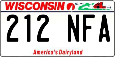 WI license plate 212NFA