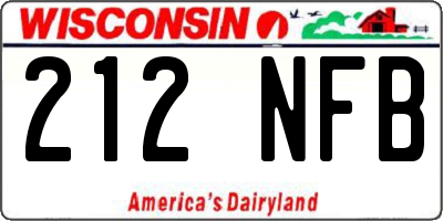WI license plate 212NFB