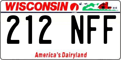WI license plate 212NFF
