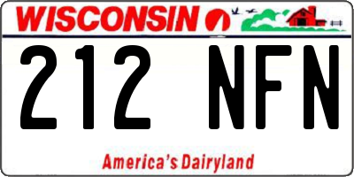 WI license plate 212NFN