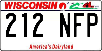 WI license plate 212NFP