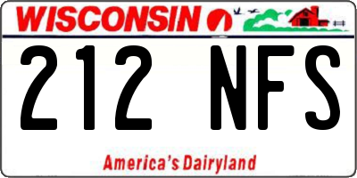 WI license plate 212NFS