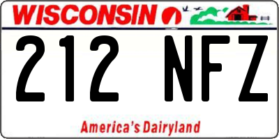 WI license plate 212NFZ