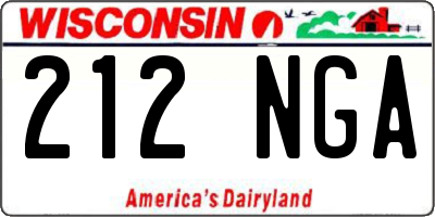 WI license plate 212NGA