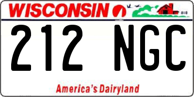 WI license plate 212NGC