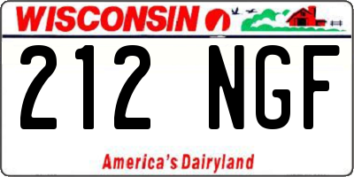 WI license plate 212NGF