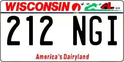 WI license plate 212NGI