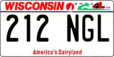 WI license plate 212NGL